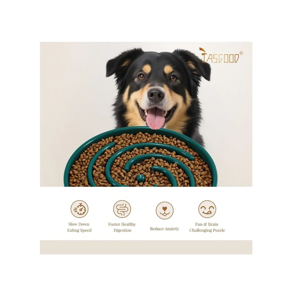 New. Blue Slow Feeder Dog Bowl for Medium and Large Dogs. Teal. Dark Green.